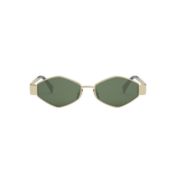 Celine Hexagon Metal Triomphe CL40254U 30N Metal Shiny Endura Gold Sunglasses